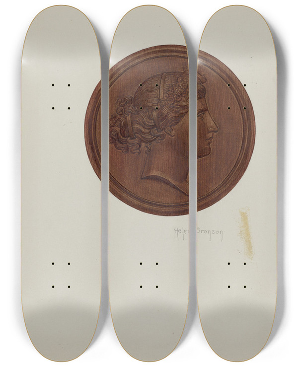 Triptych art skateboard deck of Helen Bronson Tieback_2 by Helen Bronson