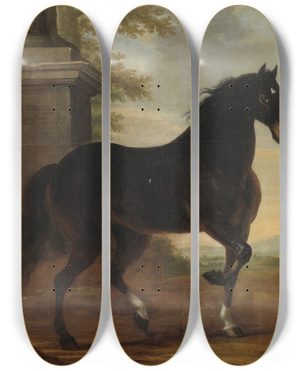 Triptych art skateboard deck of David Klcker Ehrenstrahl Karl Xis Livhst Tott_1 by David Klocker Ehrenstrahl (1628-1698)