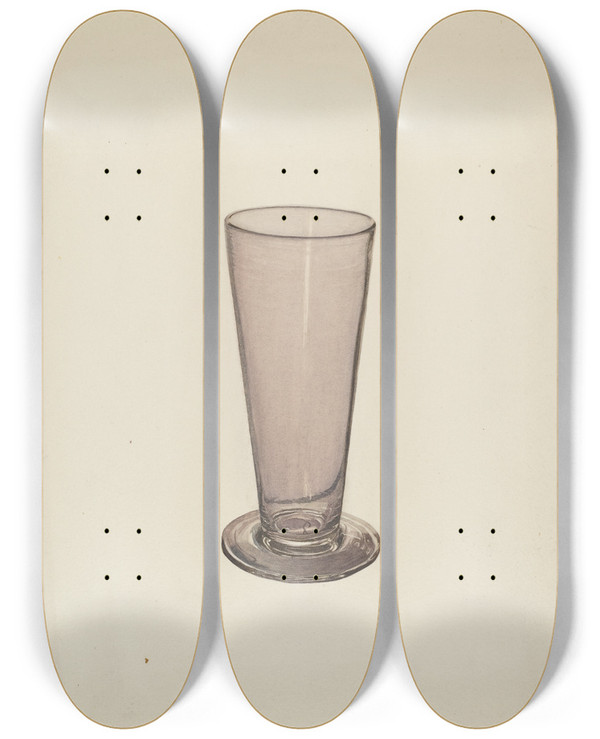 Triptych art skateboard deck of Alice Cosgrove Ale Schooner by Alice Cosgrove