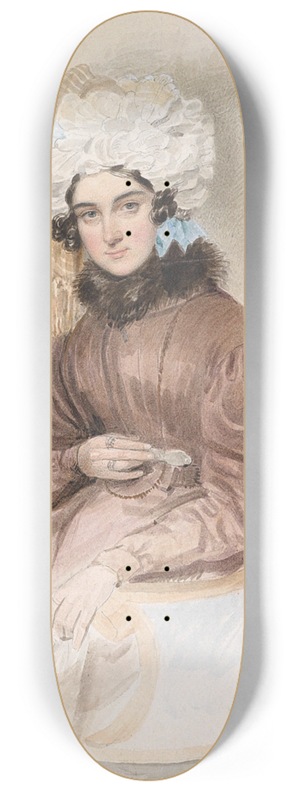 Emanuel Thomas Peter - Bildnis einer sitzenden Dame mit Rschenhaube 8.25 inch art skate deck