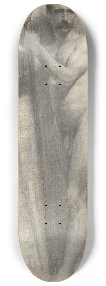 Emil Alexay-Olexk - Study of a Man Leaning on a Stick 8.25 inch art skate deck