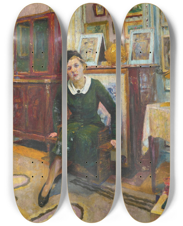 Triptych art skateboard deck of Douard Vuillard La Comtesse Lanskoy by douard Vuillard (1868-1940)