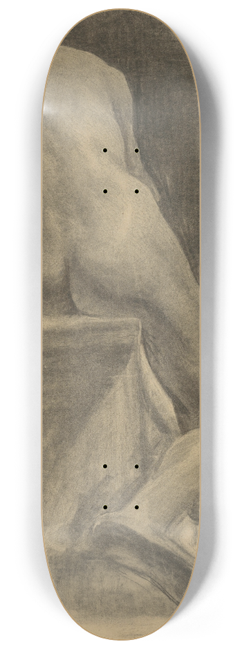 Emil Alexay-Olexk - Study of a Seated Man 8.25 inch art skate deck