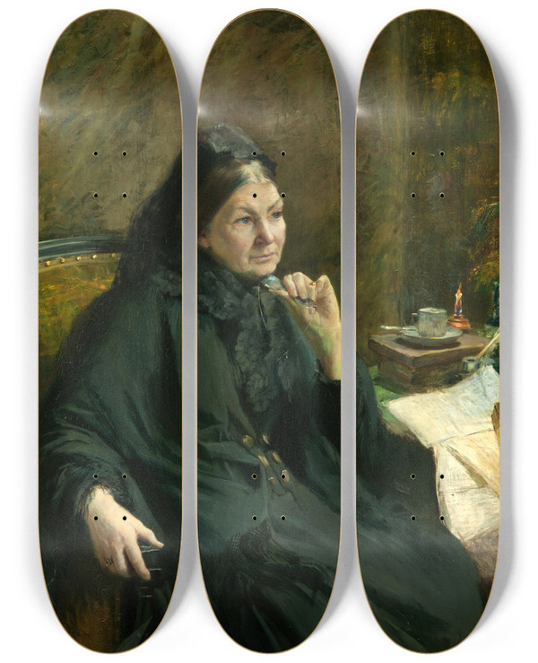 Triptych art skateboard deck of Elisabeth Keyser Hilda Fredrika Keyser Author by Elisabeth Keyser (1851-1898)
