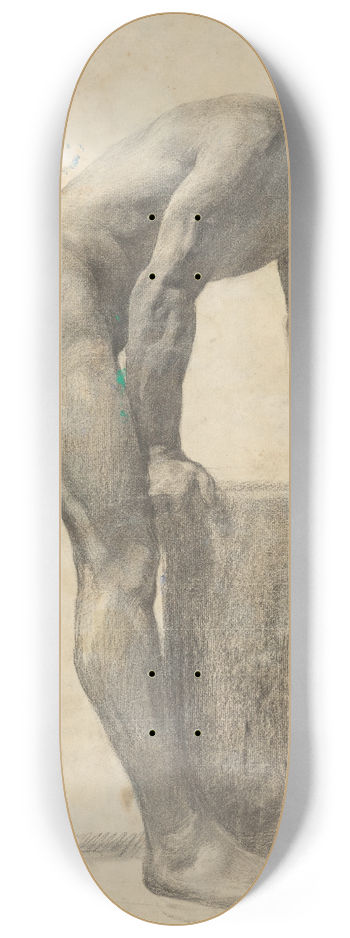 Emil Alexay-Olexk - Study of Male Nude  From the Side 8.25 inch art skate deck