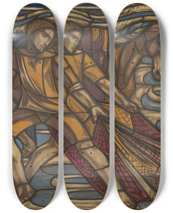 Triptych art skateboard deck of Richard Nicolas Roland Holst Ontwerp Voor Raam In Het Nederlands Paviljoen Op De Tentoonstelling Arts Dcoratifs Te Parijs 1925_8 by Richard Nicolaus Roland Holst (1868-1938)