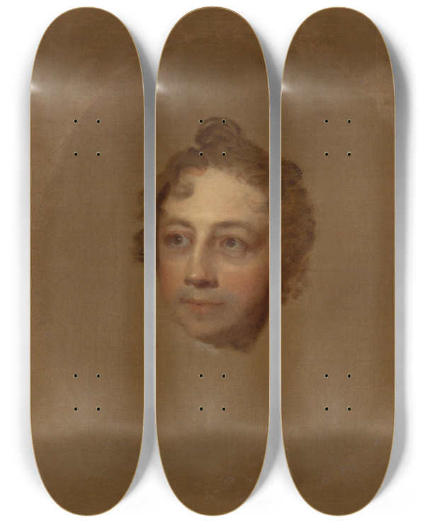 Triptych art skateboard deck of Gilbert Stuart Washington Allston by Gilbert Stuart (1755-1828)