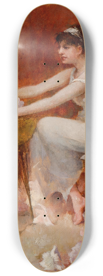 Emil Carlsen - Arranging Flowers 8.25 inch art skate deck