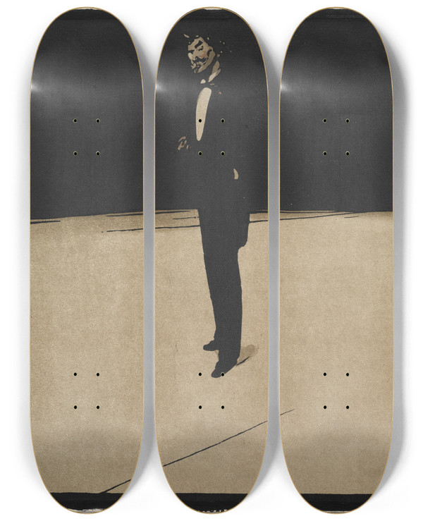 Triptych art skateboard deck of William Nicholson James Macneill Whistler_2 by William Nicholson (1872-1949)