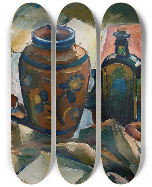 Triptych art skateboard deck of Ilmari Aalto Asetelma by Ilmari Aalto (1891-1934)