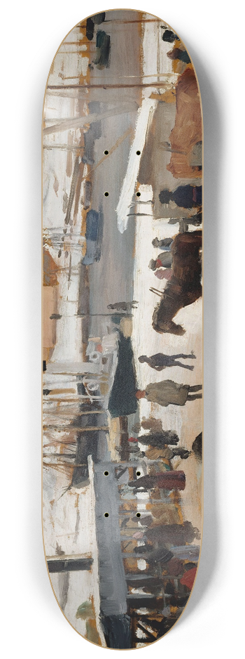 Albert Edelfelt - Winter Day In Helsinki Market Square, Study 8.25 inch art skate deck