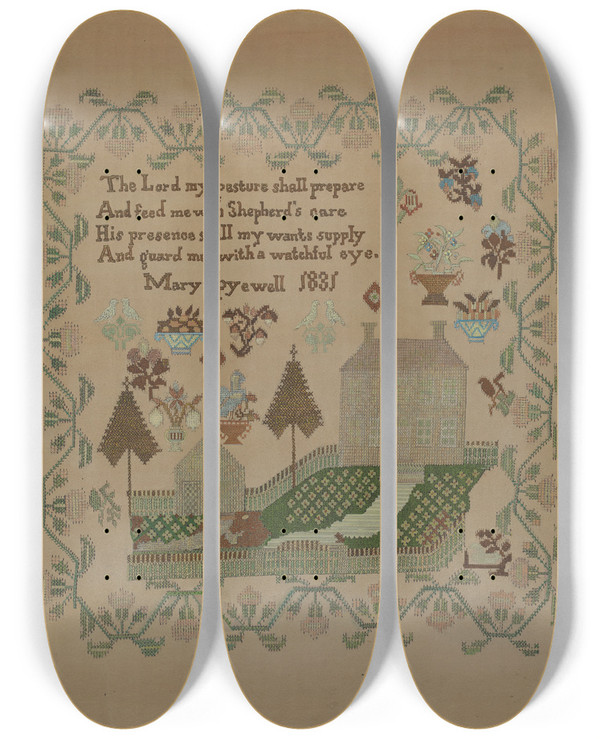 Triptych art skateboard deck of Albert Levone Sampler by Albert Levone (20-)