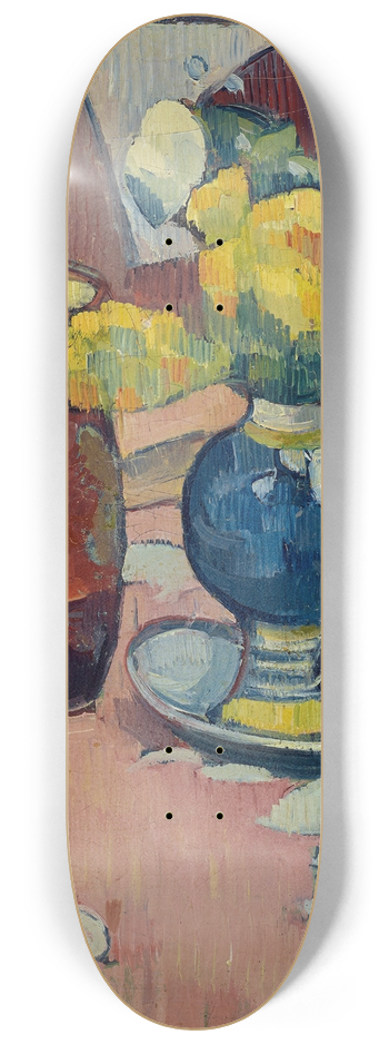 Emile Bernard - Nature morte (Vase de fleurs, pichet et verre) 8.25 inch art skate deck