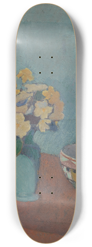 Emile Bernard - Vase with flowers and cup 8.25 inch art skate deck