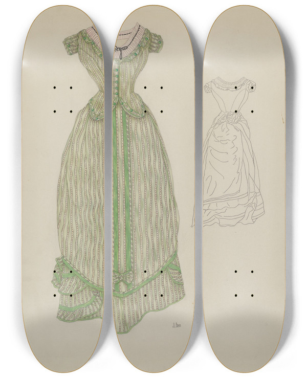 Triptych art skateboard deck of Joseph L Boyd Dress_3 by Joseph L Boyd (20-)