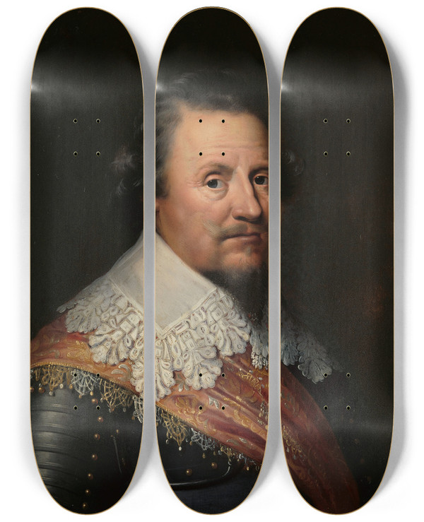 Triptych art skateboard deck of Wybrand De Geest Portrait Of Ernst Casimir I 15731632 Count Of Nassaudietz by Wybrand de Geest (1592-1661)
