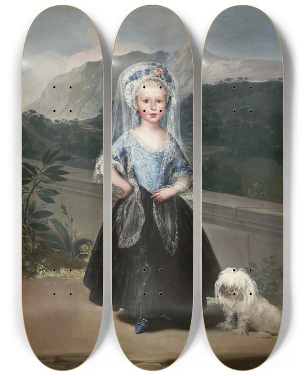 Triptych art skateboard deck of Francisco De Goya Mara Teresa De Borbn Y Vallabrigalater Condesa De Chinchn by Francisco de Goya (1746-1828)