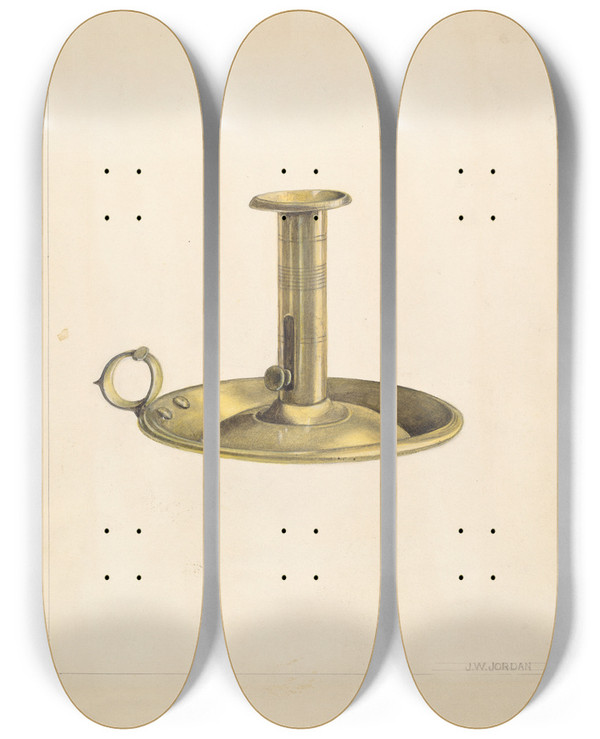 Triptych art skateboard deck of John Jordan Candlestick by John Jordan