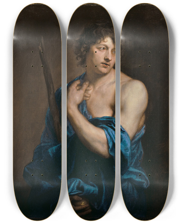 Triptych art skateboard deck of Anthony Van Dyck Paris by Anthony Van Dyck (1599-1641)