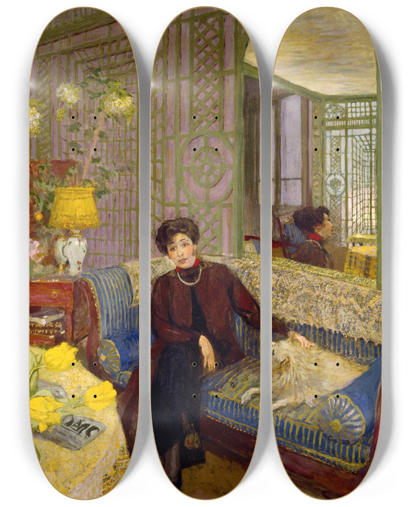 Triptych art skateboard deck of Douard Vuillard Marcelle Aron Madame Tristan Bernard by douard Vuillard (1868-1940)