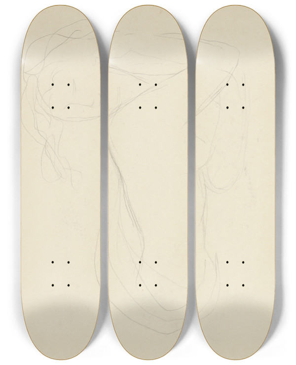 Triptych art skateboard deck of Mikul Galanda Esca Sa_2 by Mikulas Galanda (1895-1938)