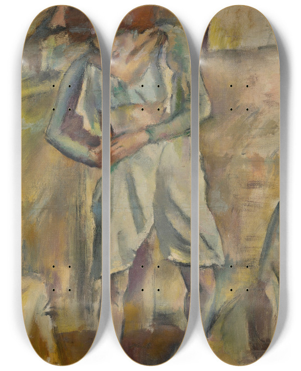 Triptych art skateboard deck of Jules Pascin Hermine David Shabillant by Jules Pascin (1885-1930)