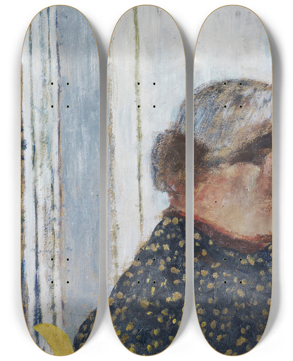 Triptych art skateboard deck of Douard Vuillard Le Chignon by douard Vuillard (1868-1940)