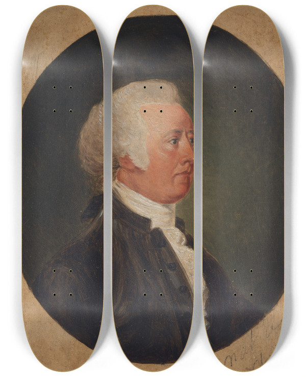 Triptych art skateboard deck of John Trumbull John Rutledge by John Trumbull (1756-1843)