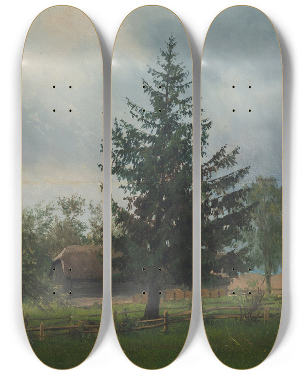 Triptych art skateboard deck of Ferdynand Ruszczyc Spruce by Ferdynand Ruszczyc (1870-1936)