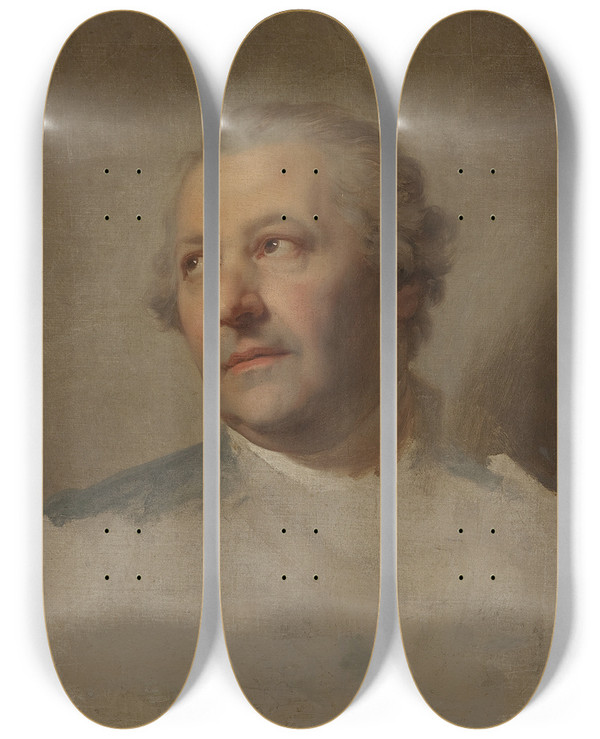 Triptych art skateboard deck of Marcello Bacciarelli Portrait Of Ismael Mengs 16881764_1 by Marcello Bacciarelli (1731-1818)