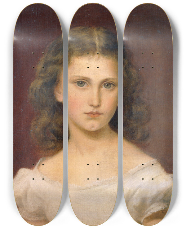Triptych art skateboard deck of Franz Schrotzberg Sidonie Schrotzberg Die Tochter Des Knstlers by Franz Schrotzberg (1811-1889)