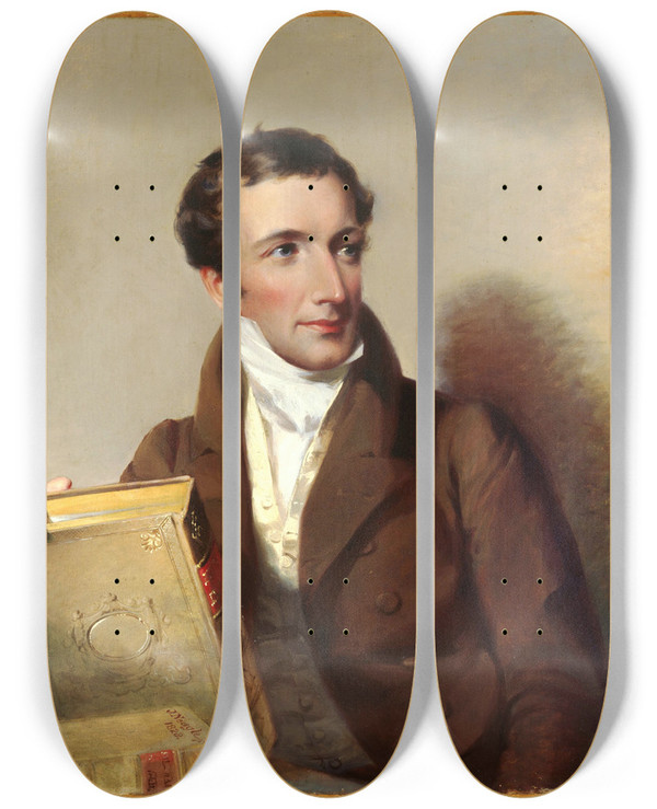 Triptych art skateboard deck of John Neagle John Kintzing Kane by John Neagle (1796-1865)