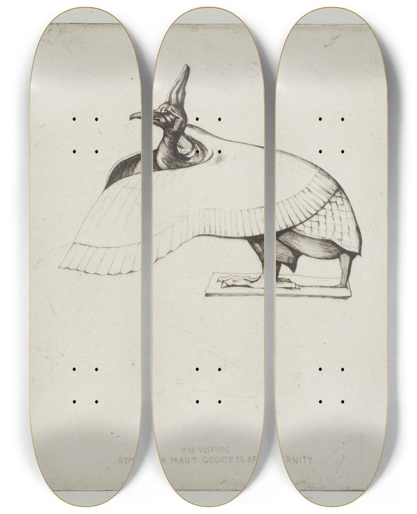 Triptych art skateboard deck of David Young Cameron Maut by David Young Cameron (1865-1945)