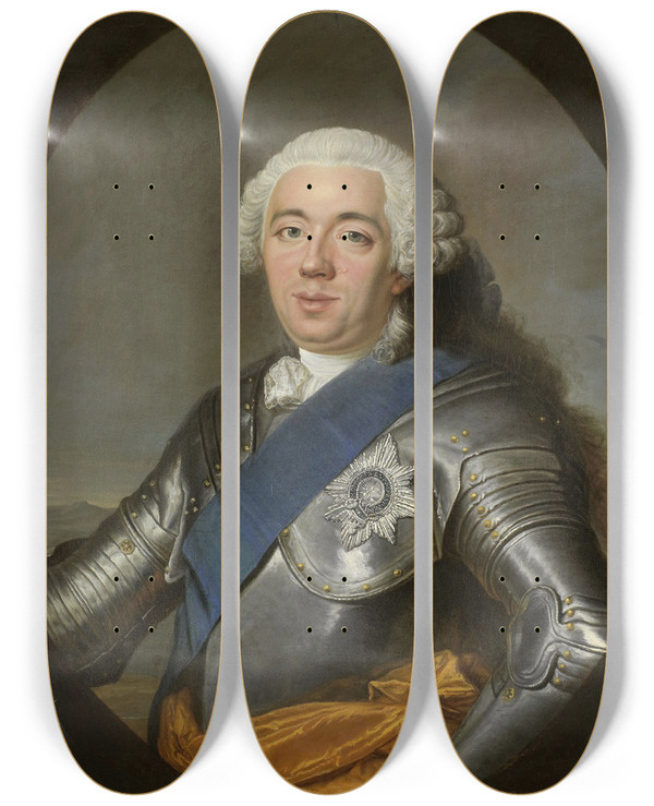 Triptych art skateboard deck of Jacquesandrjoseph Aved Willem Iv 17111751 Prince Of Orangenassau by Jacques-Andr-Joseph Aved (1702-1766)