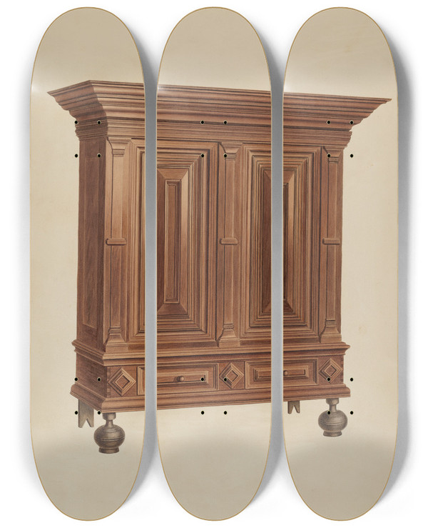 Triptych art skateboard deck of Lorenz Rothkranz Kas_2 by Lorenz Rothkranz