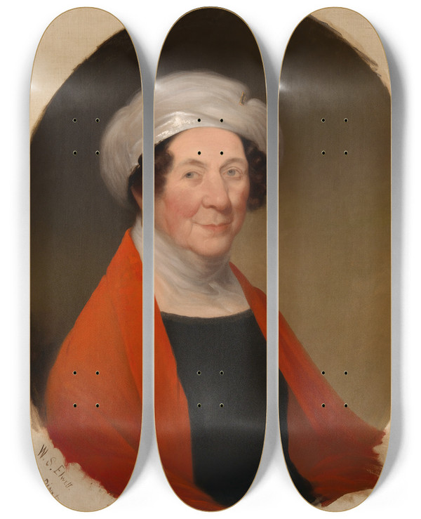 Triptych art skateboard deck of William S Elwell Dolley Madison_2 by William S Elwell (1810-1881)