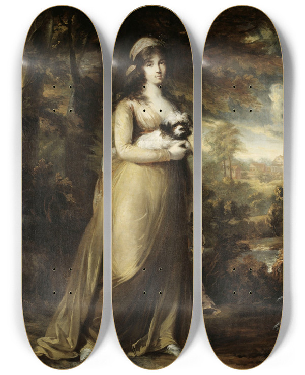 Triptych art skateboard deck of Carl Frederik Von Breda Teresa Vandoni Italian Singer At The Royal Opera Stockholm_1 by Carl Frederik Von Breda (1759-1818)