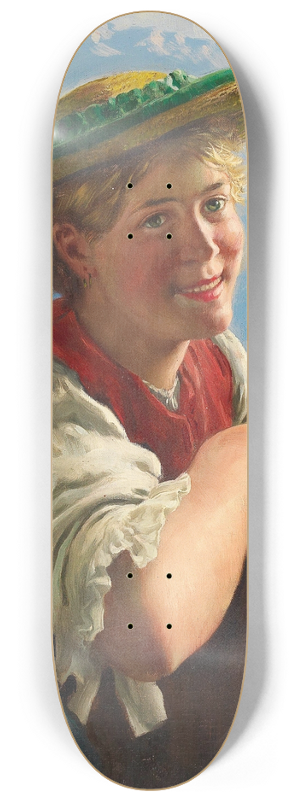 Emil Rau - Young Lass Smiling 8.25 inch art skate deck