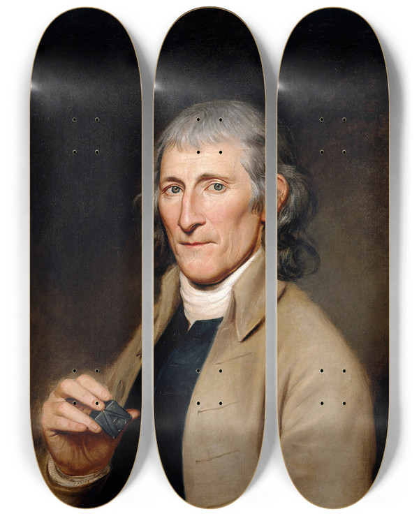 Triptych art skateboard deck of Charles Willson Peale Francis Bailey by Charles Willson Peale (1741-1827)
