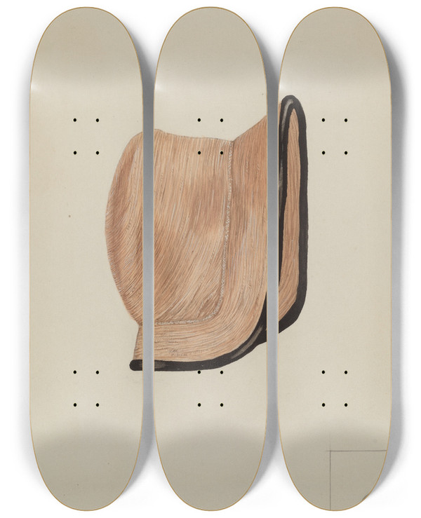 Triptych art skateboard deck of Mary E Humes Childs Bonnet_1 by Mary E Humes (20-)