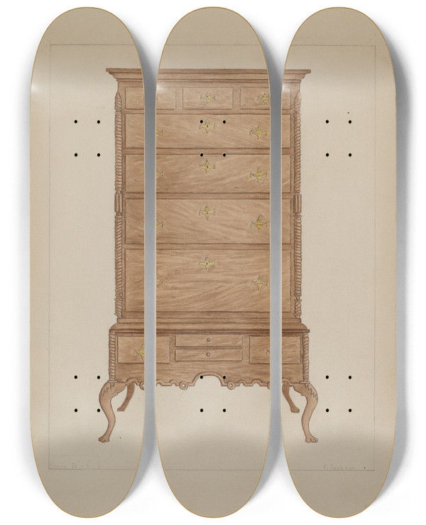 Triptych art skateboard deck of Frederick Jackson Highboy_2 by Frederick Jackson