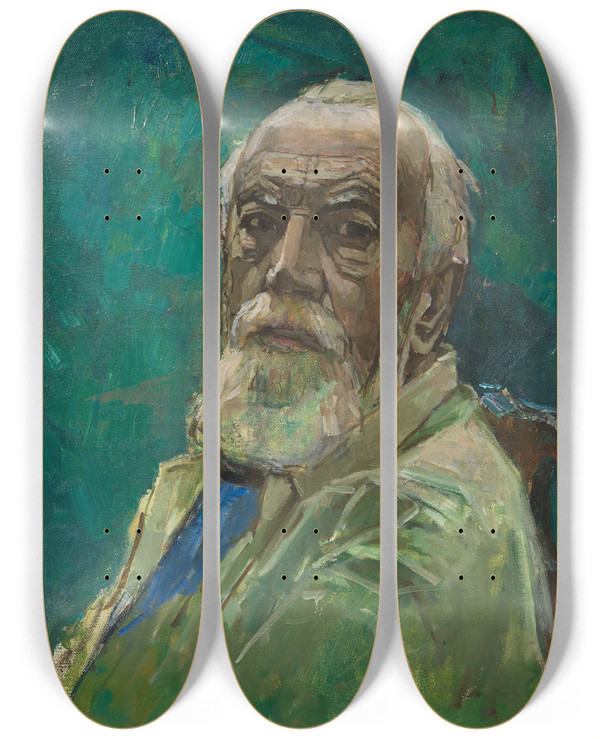 Triptych art skateboard deck of Carl Moll Selbstbildnis Carl Moll by Carl Moll (1861-1945)