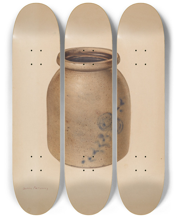Triptych art skateboard deck of Aaron Fastovsky Jar_1 by Aaron Fastovsky