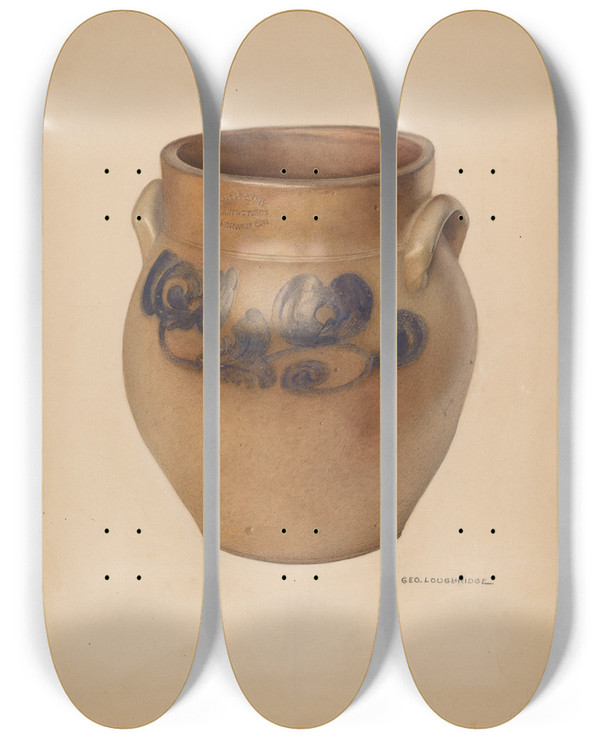 Triptych art skateboard deck of George Loughridge Jar_4 by George Loughridge (20-)