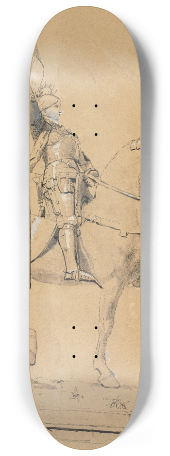 Emmanuel Fremiet - Joan of Arc on Horseback 8.25 inch art skate deck