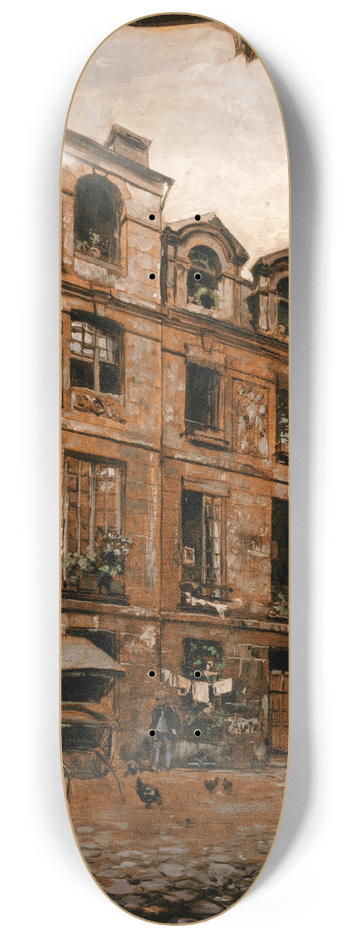 Emmanuel Lansyer - La Cour de lhtel dit Colbert, rue de lHtel Colbert 8.25 inch art skate deck
