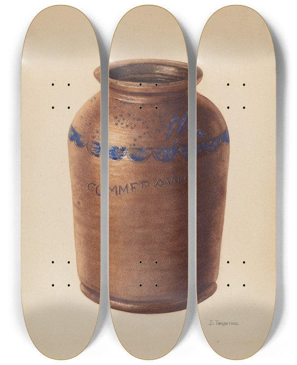 Triptych art skateboard deck of John Tarantino Jar_6 by John Tarantino (1935)