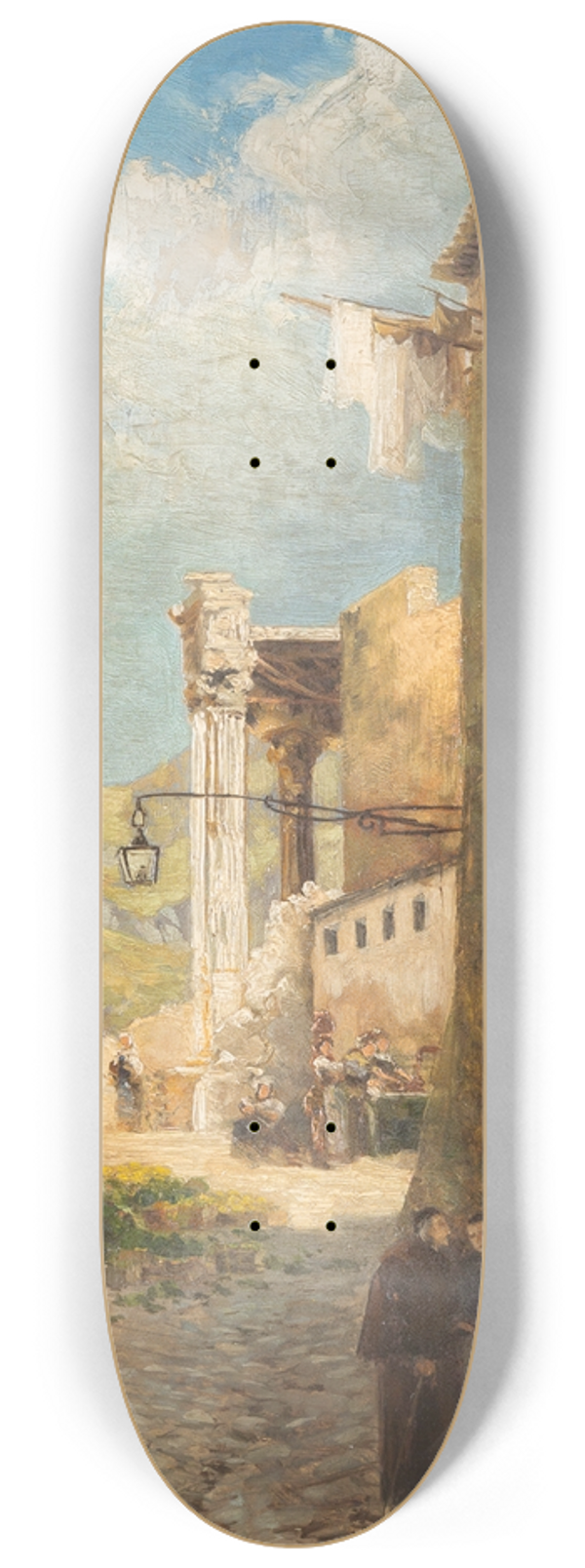 Emmy Lischke - View of an Italian town 8.25 inch art skate deck