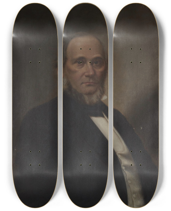 Triptych art skateboard deck of William Drooke Harrison George Tyler Olmsted 18041876 by William Drooke Harrison