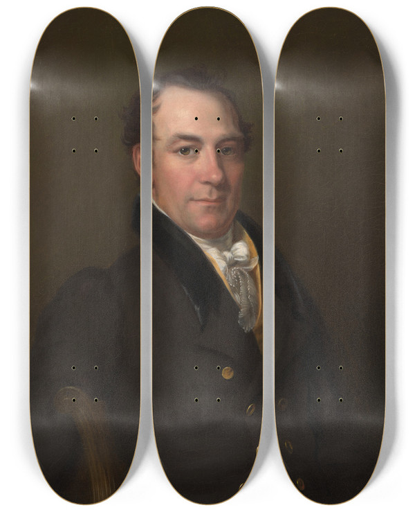 Triptych art skateboard deck of Charles Bird King Louis Mclane by Charles Bird King (1785-1862)